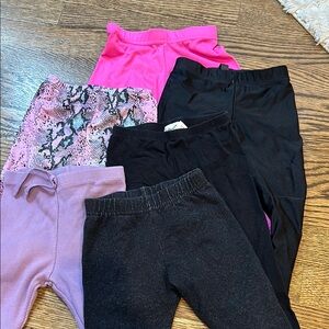 Assortment of Toddler Girls Leggings (6 in TOTAL), 12-18 Months, 18 Mo, 2T